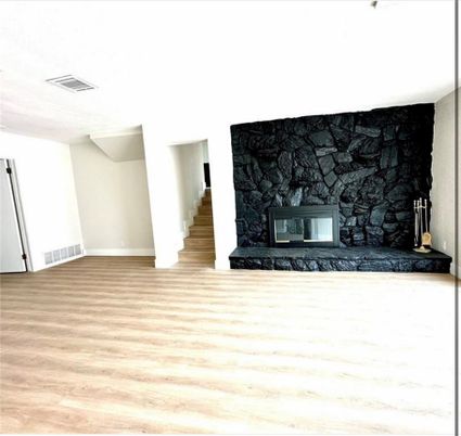 Fireplace, Interior, Wood Texture Flooring