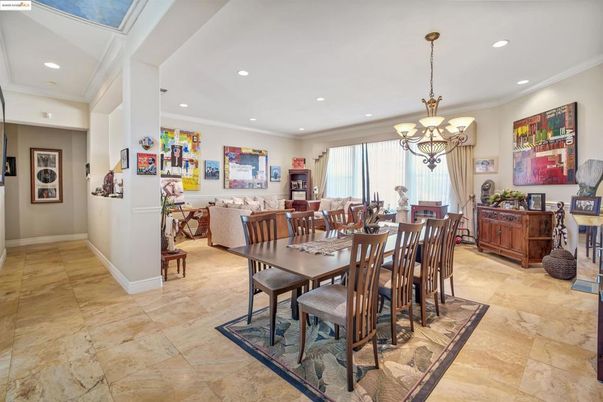 Chandelier, Dining room, Interior, Living room, Recessed Lighting