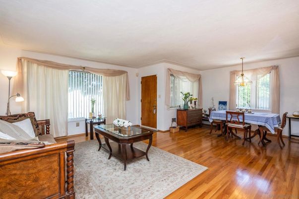 Dining room, Interior, Living room, Pendant Lights, Wood Texture Flooring