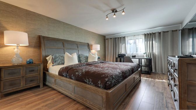 Bedroom, Interior, Wood Texture Flooring