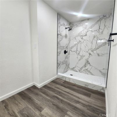 Bathroom, Interior, Marble Walls, Wood Texture Flooring