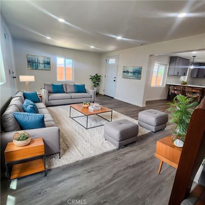 Interior, Kitchen, Living room, Recessed Lighting, Wood Texture Flooring