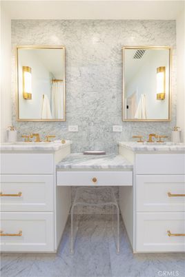 Bathroom, Dual Sink Vanities, Interior, Marble, Marble Walls