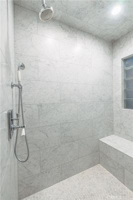 Bathroom, Interior, Marble Walls, Recessed Lighting
