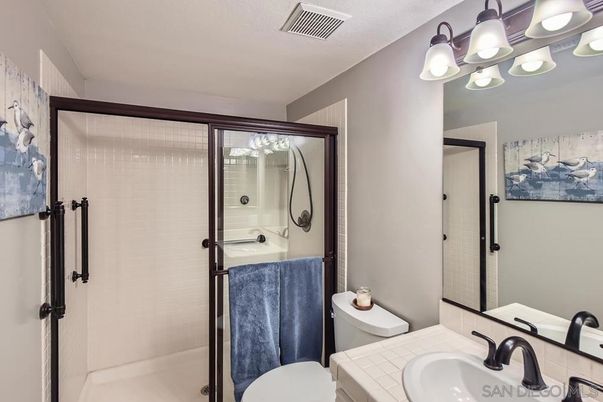 Bathroom, Glass Shower, Interior, Tile Countertops
