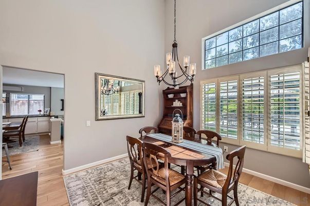 Chandelier, Dining room, Interior, Pendant Lights, Wood Texture Flooring