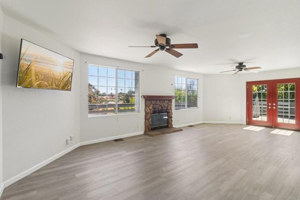 Empty room, Fireplace, Interior, Wood Texture Flooring