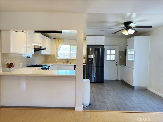 Interior, Kitchen, Recessed Lighting, Wood Texture Flooring
