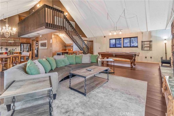 Billiard Table, Chandelier, Dining room, Game Room, Interior, Living room, Wood Texture Flooring