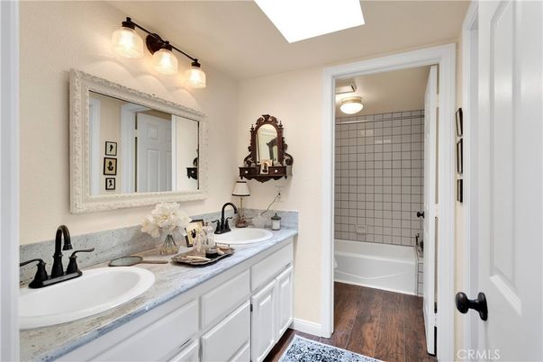 Bathroom, Dual Sink Vanities, Interior, Wood Texture Flooring