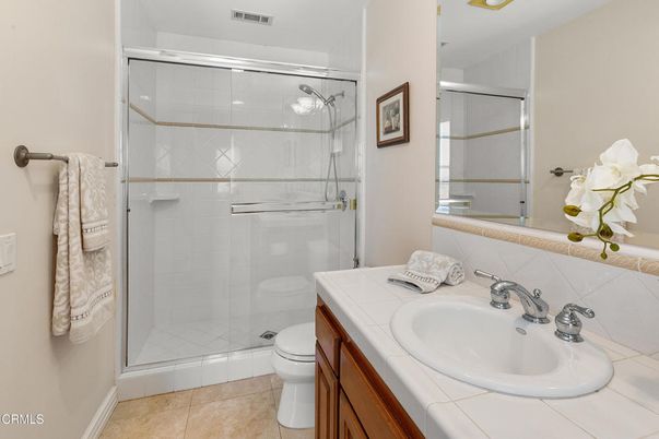 Bathroom, Glass Shower, Interior, Tile Countertops