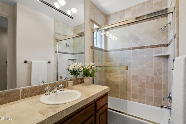 Bathroom, Glass Shower, Interior, Tile Countertops