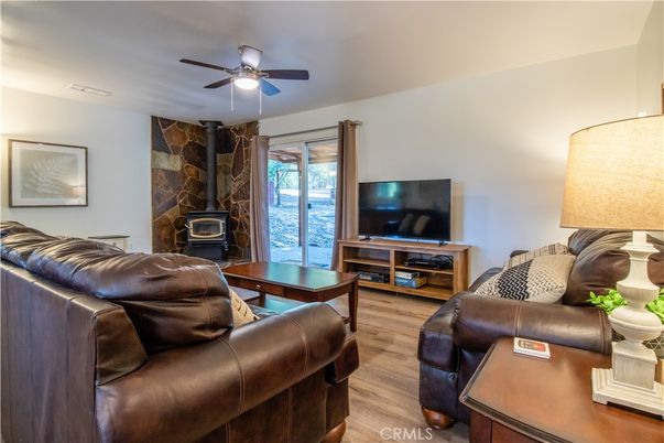 Fireplace, Interior, Living room, Stone Walls, Wood Texture Flooring