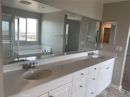 Bathroom, Dual Sink Vanities, Glass Shower, Interior
