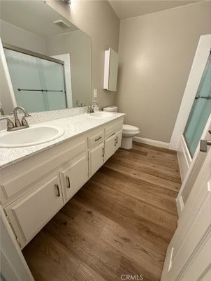 Bathroom, Dual Sink Vanities, Interior, Wood Texture Flooring