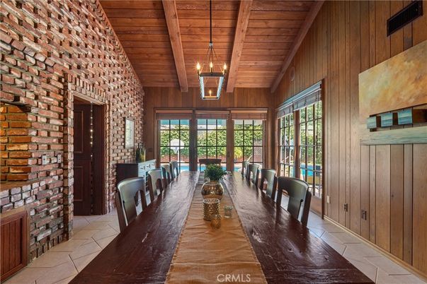 Chandelier, Dining room, Interior, Stone Walls, Wooden Beams, Wooden Ceilings, Wooden Walls
