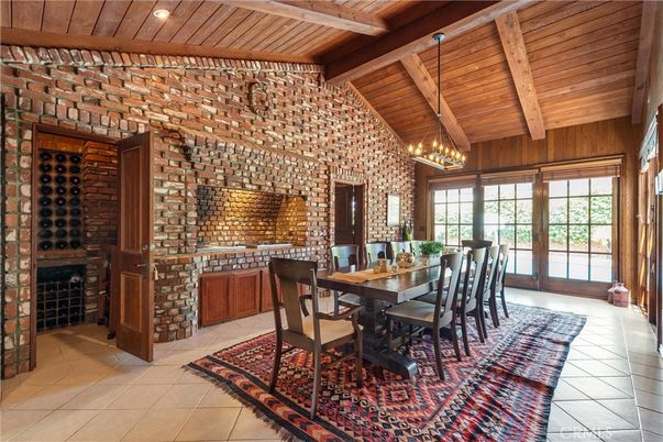 Dining room, Fireplace, Interior, Stone Walls, Wooden Beams, Wooden Ceilings