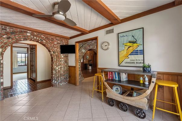 Interior, Stone Walls, Wooden Beams