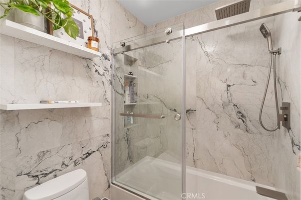 Bathroom, Glass Shower, Interior, Marble Walls