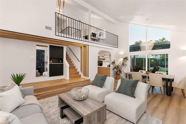 Dining room, Interior, Living room, Pendant Lights, Wood Texture Flooring