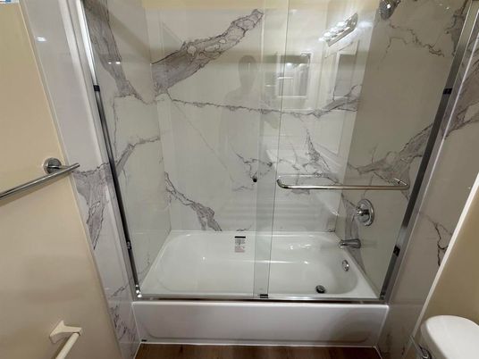 Bathroom, Glass Shower, Interior, Marble Walls