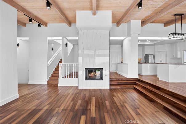 Fireplace, Interior, Kitchen, Wooden Beams, Wooden Ceilings, Wood Texture Flooring