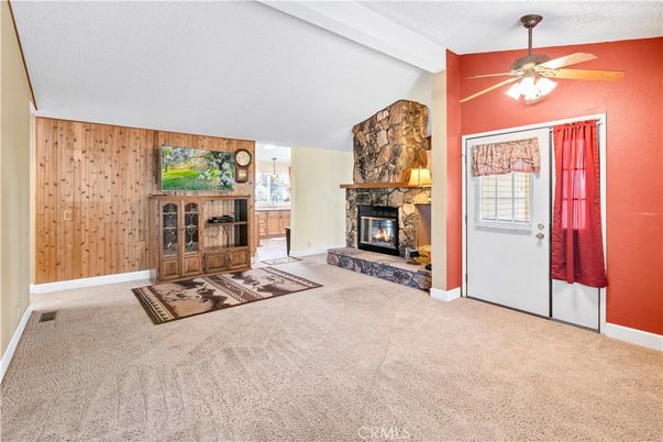 Empty room, Fireplace, Interior, Stone Walls, Wooden Walls