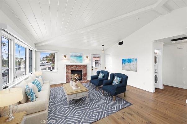 Fireplace, Interior, Living room, Pendant Lights, Wood Texture Flooring