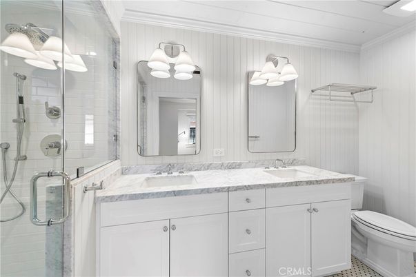 Bathroom, Dual Sink Vanities, Glass Shower, Interior