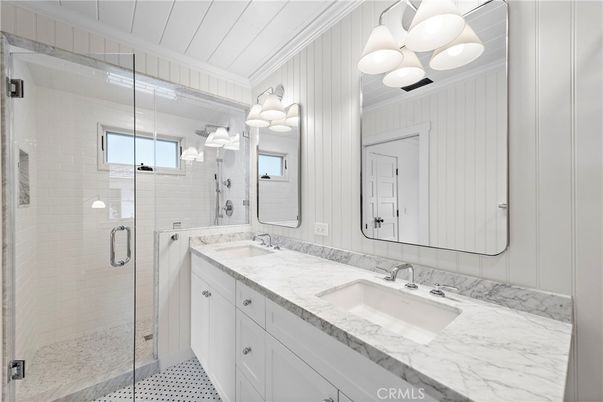 Bathroom, Dual Sink Vanities, Glass Shower, Interior