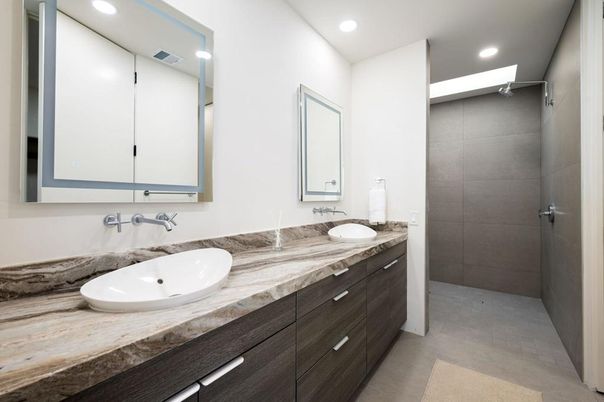 Bathroom, Dual Sink Vanities, Interior, Recessed Lighting