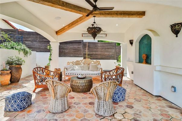 Exterior, Recessed Lighting, Wooden Beams