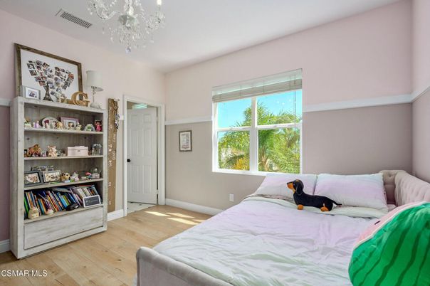Bedroom, Chandelier, Interior, Wood Texture Flooring
