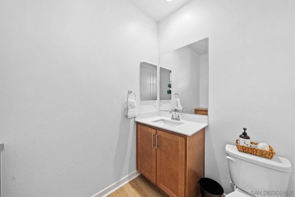 Bathroom, Interior, Recessed Lighting, Wood Texture Flooring