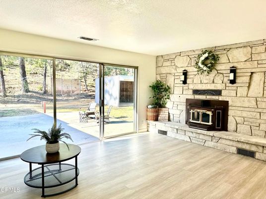 Fireplace, Interior, Stone Walls, Wood Texture Flooring