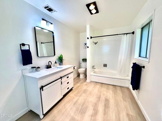 Bathroom, Dual Sink Vanities, Interior, Wood Texture Flooring