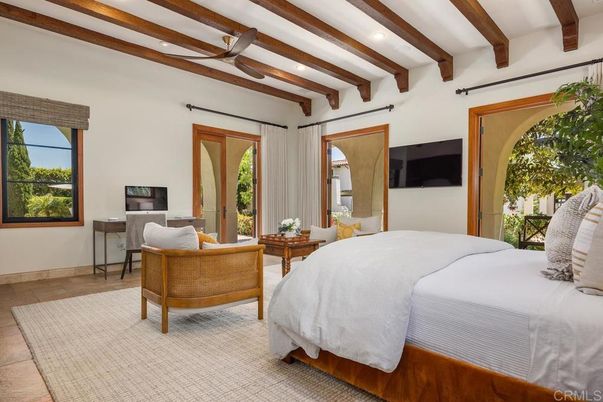 Bedroom, Interior, Recessed Lighting, Wooden Beams
