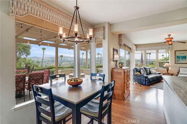 Dining room, Interior, Living room, Pendant Lights, Wood Texture Flooring