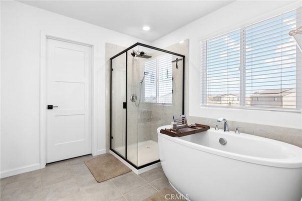 Bathroom, Free Standing Baths, Glass Shower, Interior, Recessed Lighting