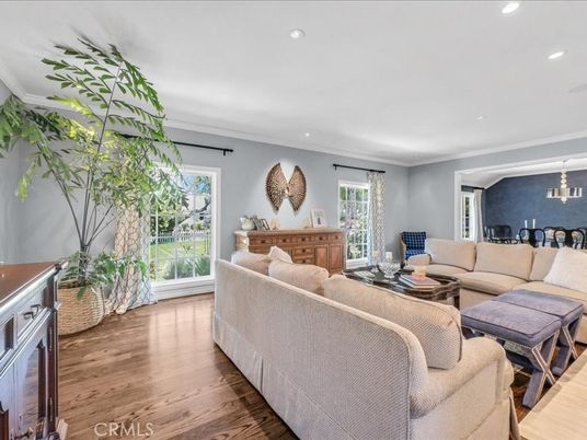 Dining room, Interior, Living room, Recessed Lighting, Wood Texture Flooring