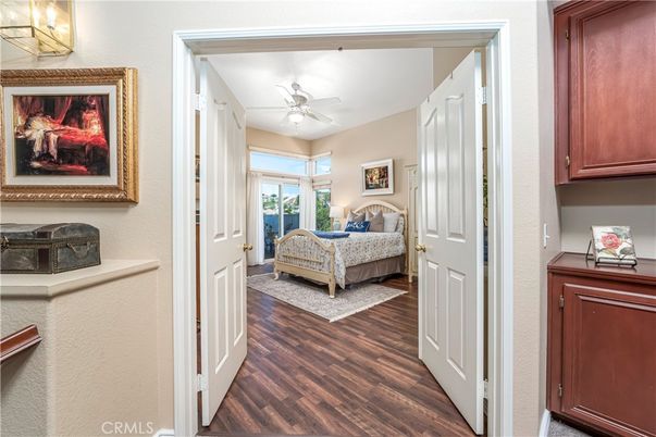 Bedroom, Fireplace, Interior, Wood Texture Flooring
