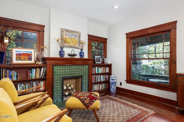 Fireplace, Interior, Recessed Lighting, Wood Texture Flooring