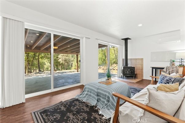 Bedroom, Fireplace, Interior, Recessed Lighting, Wood Texture Flooring