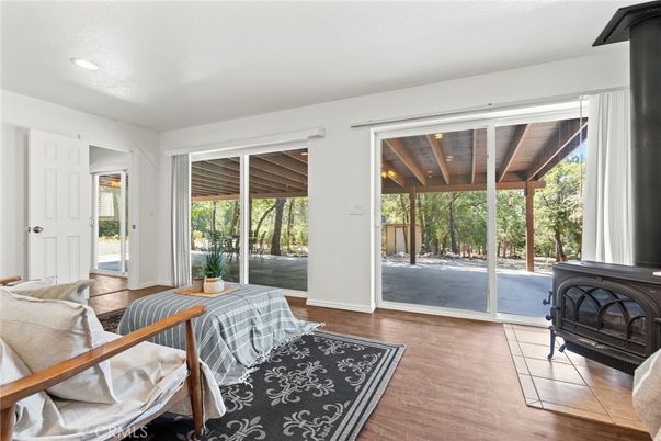 Fireplace, Interior, Recessed Lighting, Wood Texture Flooring