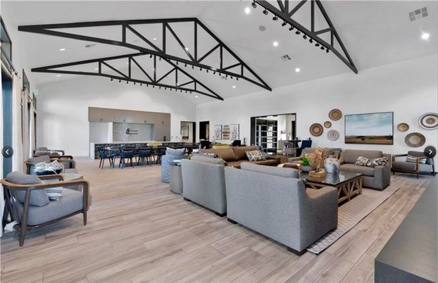 Dining room, Interior, Kitchen, Living room, Recessed Lighting, Wood Texture Flooring