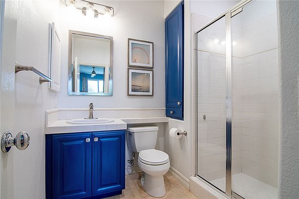 Bathroom, Glass Shower, Interior, Tile Countertops