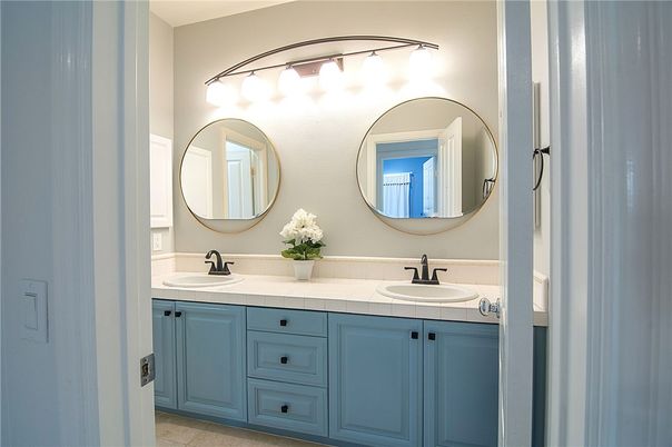 Bathroom, Dual Sink Vanities, Interior, Tile Countertops