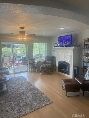 Fireplace, Interior, Recessed Lighting, Wood Texture Flooring
