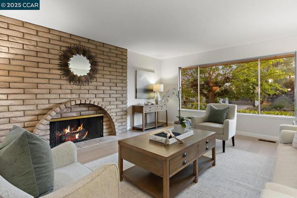 Fireplace, Interior, Living room, Stone Walls, Wood Texture Flooring