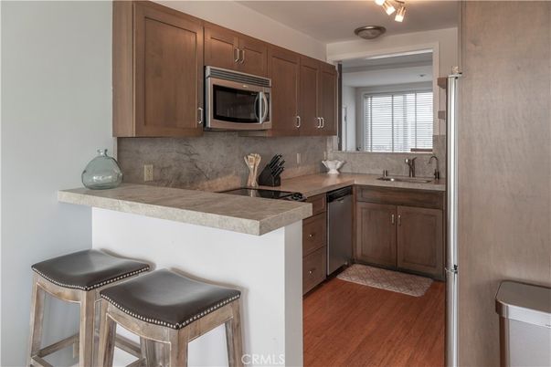 Interior, Kitchen, Stainless Steel Appliances, Wood Texture Flooring